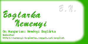 boglarka nemenyi business card